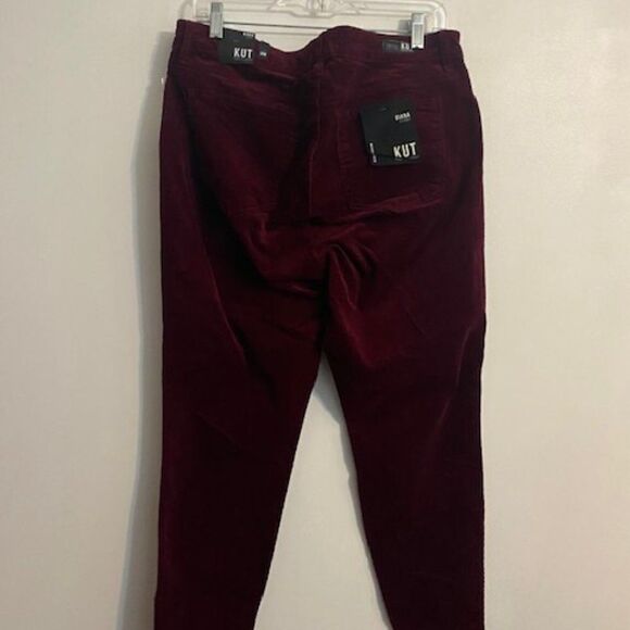 Kut from the Kloth Burgundy Diana skinny corduroy, size 14W - Picture 2 of 3